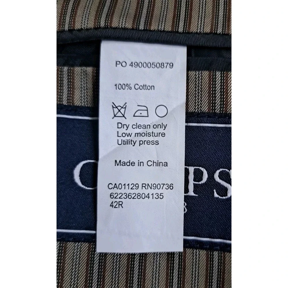Chaps Mens Size 42R Blazer Dark Brown Corduroy Elbow Patches Sport Coat Preppy‎